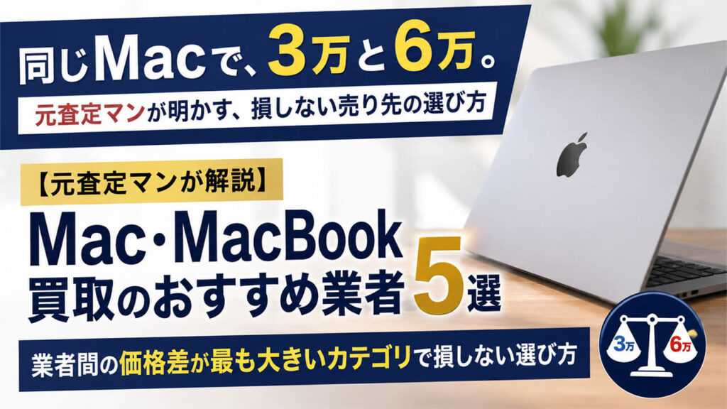 同じMacで、3万と6万。元査定マンが明かす、損しない売り先の選び方。