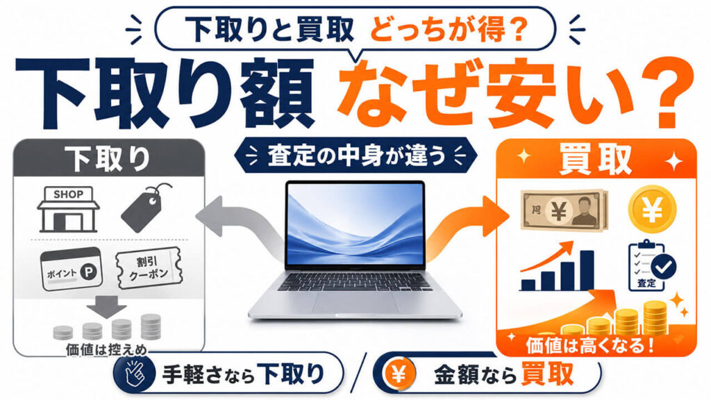 下取り額、なぜ安い?査定する側が知っている、買取との決定的な違い