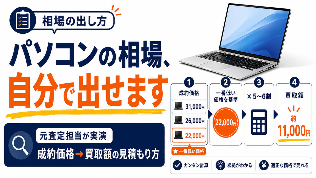 パソコンの相場、自分で出せます。元査定担当が実演/成約価格→買取額の見積もり方。