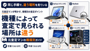 同じ手順で、違う場所を見ている。元査定マンが明かす、機種別の査定ポイント。